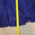 Dressbarn Blue Lace Midi Dress Sz 6 Cap Sleeve Boat Neck A Line Tie Waist Flora Photo 5