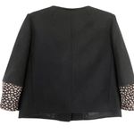 Tory Burch Peggy Calf Half Trimmed Wool Blend Jacket Black Women's Size 12 Photo 2
