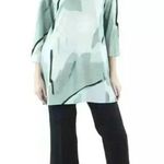 Alfani  Elements Watercolor Tunic Blouse Green shades Black lines size S NWOT Photo 0