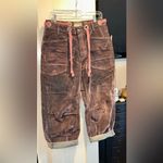 We The Free NWOT FREE PEOPLE Moxie Flocked Barrel Jeans - Pink Super RARE !!!! Photo 12