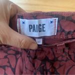 Paige Maroon Red and Black Skyline Leaf Abstract Print Skinny Jeans Size 28 Photo 9