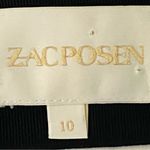 Zac Posen RARE black white pleated A-line skirt grosgrain trim Size 10 EUC Photo 9