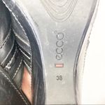 Ecco  Black Leather Slip On Heel Clogs Sz 7.5 Photo 4