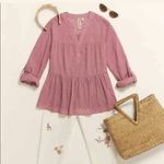 Anthropologie Dolan left coast Pink Babydoll Top Size Medium Photo 8