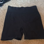Amazon  Black Biker Shorts High-Waisted Ribbed Photo 0