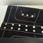 Per Se Per‎ Se Black Pencil Skirt With Silver Accents And Mirror-Like Buttons Size 4 Photo 2