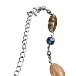 Premier Designs  necklace silver tone glass beads lamp work flowers adjustable 36 Photo 3