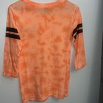 PINK - Victoria's Secret PINK 3/4 Length T-Shirt Orange Tie Dye XS Oversize fit Photo 4