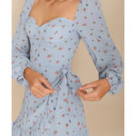 Reformation  Cammi Light Blue Floral Mini Dress Photo 1