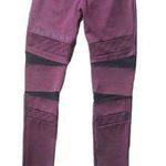 True Religion Monogram Yoga Leggings Knit Mesh High Waisted Burgundy Size S Photo 0