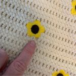 ZARA  Cream Crocheted Mini Skirt With Embroidered Sunflowers S Photo 7