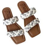 blowfish NWOT  Malibu Braided Zelie
Sandals White Silver Size 8.5 Photo 0