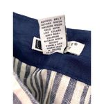 Carole Little 100% Linen Pants Womens 12 Navy White Striped Wide Leg Boho Zip Photo 5
