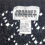 Croquet Club Black Vintage Crochet Sweater Size Small but Oversized Photo 6