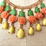 Ny Collection  gold tone 3 tier floral enamel statement necklace Photo 1