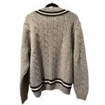 Brandy Melville  Sweater Womens Large Gray Navy White Cable Knit Wool Pullover Photo 1