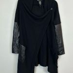 BLANK NYC  | Black Drape Front Mix Media Jacket in Roll Over Size XS Photo 1