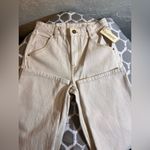BLANK NYC  Cream High-Waisted Jeans gold thread NWT large back pockets cotton Photo 6