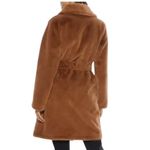 APPARIS Women's Faux Fur Vegan Belted Coat in Camel Size Large NWT MSRP $340 Brown Photo 4