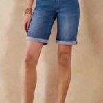 Soft Surroundings  Women’s Denim Pull On Bermuda Shorts Medium Photo 0