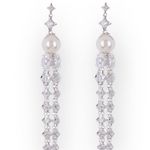new Nadri ♕ Pearl Crystal Drop Bride Earrings ♕ Rhodium ♕ Wedding Bridal Jewelry Silver Photo 14