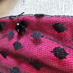 Tracy Reese Vintage  Fuscia Pink Black Sheer Lace Cropped Knit Sweater M Photo 4