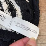 ZARA Womens Pullover Open Knit Stripe Long Sleeve Sweater Black White Size Small Photo 7