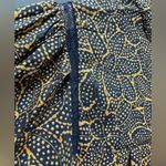 Hinge NWT  navy charcoal gold cactus V neck Blouse Photo 2