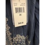 Studio West 2X size Tunic Top Denim Blue Womens Plus Shirt Casual Boho Blouse Photo 3