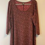 Peruvian Connection  Dress Pink & Burgundy Brocade Pattern Cotton Midi Sz XL EUC Photo 1