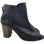 Dune London  Whisper Bootie Size 10 Leather Caged Peep Toe Ankle Black EUC Photo 3