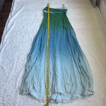 BCBGMAXAZRIA RARE Vintage 90s Y2K Silk Formal Gown ASO Phoebe Friends Ombré Blue Photo 11