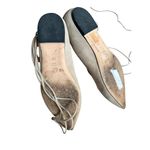M GEMI Beige Suede Laceup Pointed Dress Flats Size 37.5 / US 7.5 Tan Photo 3