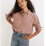 Madewell  Flannel Oversized Ex-Boyfriend Swing Shirt Faded Mauve Womens Small Photo 0