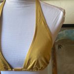Calvin Klein VINTAGE y2k Gold Swimsuit Top Size 8 String Bikini Triangle Top Photo 3