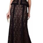 BCBG MAX AZRIA Viviana illusion lace peplum gown Black Photo 0