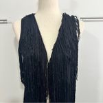 Ella Moss  Size Small Black Chic Fringe Vest Jacket Boho eclectic Emo Goth Rock Photo 3