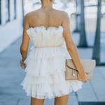 VICI NEW  Lillie Tulle Strapless Mini Dress White Cream sz XS Photo 7