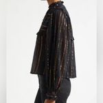 Farm Rio NWOT Metallic stripes and ruffle shirt Sz Large Photo 2