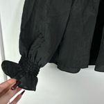French Connection Black Long Sleeve Boza Crinkle Smocked Blouse XS NWT Photo 5