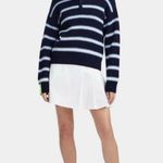 G/Fore Womens Gradient Stripe Funnel Neck Wool Golf Qrtr Zip Sweater Size XL Blue Photo 2