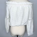 Elan Aria White Eyelet Off The Shoulder Cropped Top Small NWT Photo 9