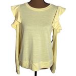 Lulus Kady Light Yellow Ruffle Cold Shoulder Long Sleeve Sweater Top size M Size M Photo 1