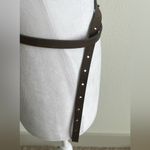 American Vintage  Brown Leather Belt Minimalist Design prong closure Photo 5