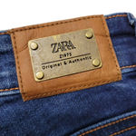 ZARA Jeans Size 2 W24" x L27.5" Skinny Jeans Stretch Ankle Jeans Blue Denim Pants Women's Jeans Photo 5
