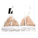 Frederick's of Hollywood  Caroline Bralette Metallic Lace Triangle White L Photo 1