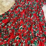 SheIn Plunging Neck Flutter Sleeve Floral Print Frill Trim Dress Photo 3