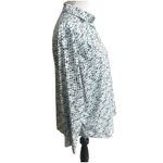 Lands' End  Women’s Sz L Blue Green All Over Floral Print Button Up Shirt Collared Photo 2