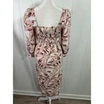 House of Harlow  1960 Linen Blend Palm Leaf Midi Dress Floral Smocked Size XS Photo 2