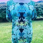 Vince Camuto  Colorful Blouse Desert Horizons Malibu Blue Photo 0